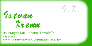 istvan kremm business card